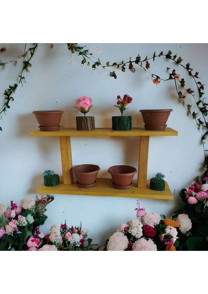 Ahşap Çam Ağacı Saksılık Çiçeklik Duvar Çiçekliği 60 x 28 cm M2