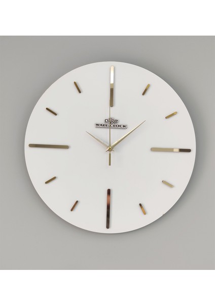 Short Line Aynalı Duvar Saati 37X37CM Sessiz Akar Mekanizma