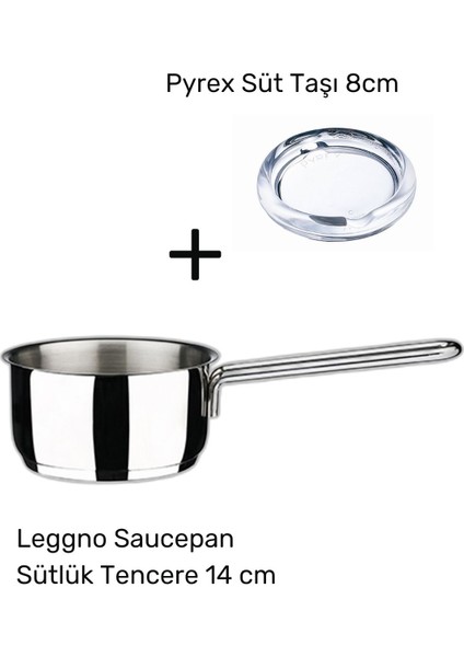 Saucepan Sütlük Tencere 14CM ve Pyrex Süt Taşı