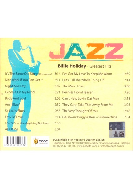 Billie Holiday -Greatest Hits CD