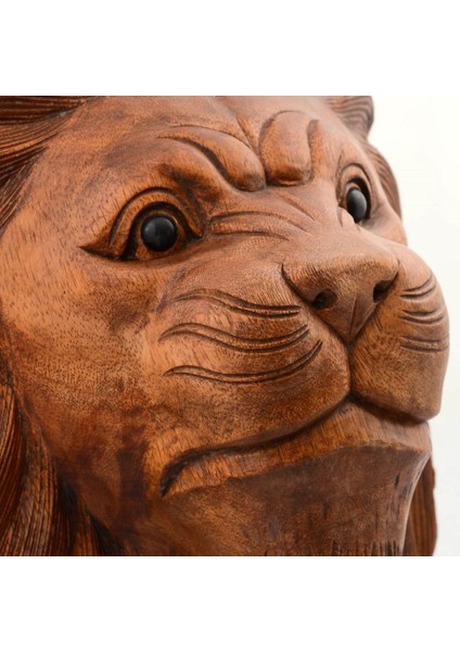 Maun Ağacı Aslan Kafası El Yapımı Duvar Dekoru Biblo 40CM
