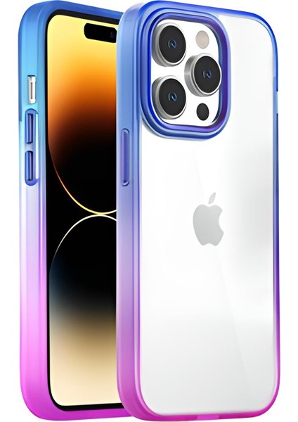 Iphone 12 Pro Max Uyumlu Air Bumper Rainbow Kılıf Blue Purple