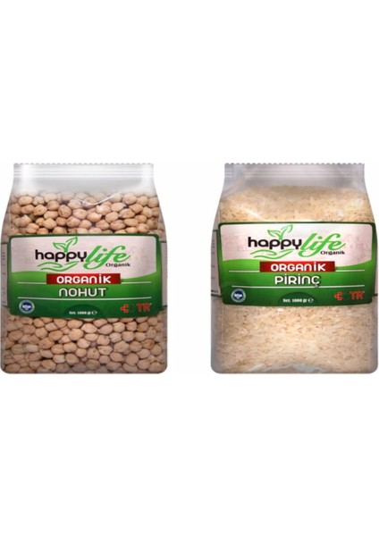 Organik Nohut 1 kg, HappyLife Organik Pirinç 1 kg