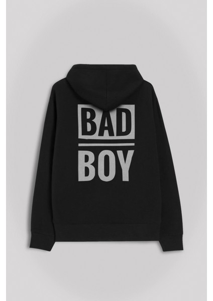 Bad Boy Badboy Playboy Kötü Haylaz Çocuk Ön ve Arka Baskılı Sweatshirt Unisex Kapüşonlu Hoodie
