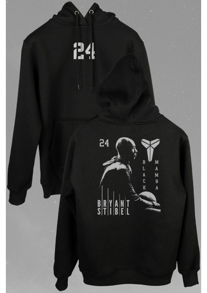 Kobe Braynt Black Mamba Nba Basketball Ön ve Arka Baskılı Sweatshirt Unisex Kapüşonlu Hoodie modelleri