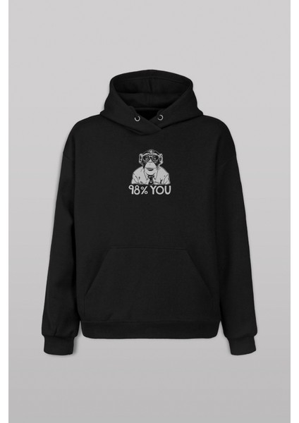 Insan Evrim Şempanze %98 Chimp Evolution Dna Ön ve Arka Baskılı Sweatshirt Unisex Kapüşonlu Hoodie modelleri