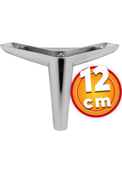 Lüks Mobilya Kanepe Sehpa Tv Ünitesi Koltuk Ayağı 12 cm Parlak Krom Baza Ayak