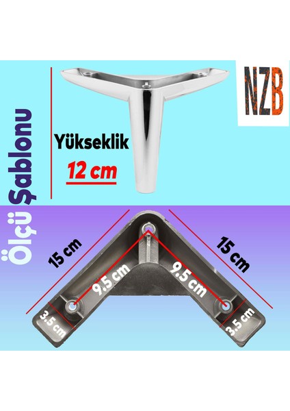 Lüks Mobilya Kanepe Sehpa Tv Ünitesi Koltuk Ayağı 12 cm Parlak Krom Baza Ayak modelleri