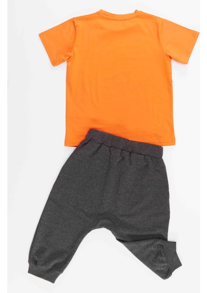 Turuncu Tilki Erkek Çocuk T-shirt Kapri Şort Takım fırsatları