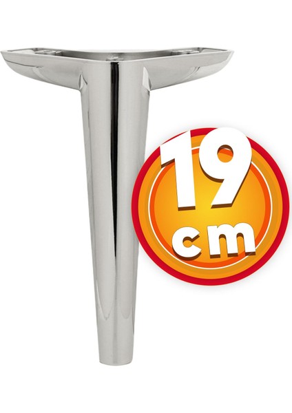 Lüks Mobilya Kanepe Sehpa Tv Ünitesi Koltuk Ayağı 19 cm Parlak Krom Baza Ayak