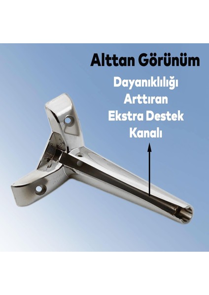 Lüks Mobilya Kanepe Sehpa Tv Ünitesi Koltuk Ayağı 19 cm Parlak Krom Baza Ayak