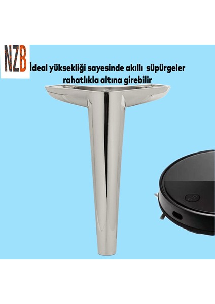 Lüks Mobilya Kanepe Sehpa Tv Ünitesi Koltuk Ayağı 19 cm Parlak Krom Baza Ayak