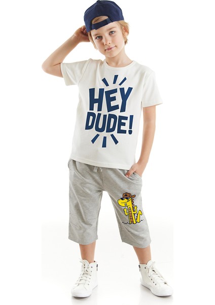 Hey Dude Erkek Çocuk T-shirt Kapri Şort Takım
