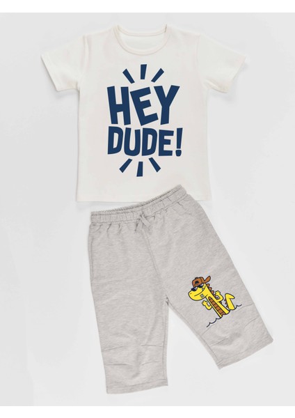 Hey Dude Erkek Çocuk T-shirt Kapri Şort Takım