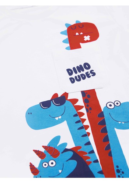 Dino Dudes Erkek Çocuk T-shirt Kapri Şort Takım