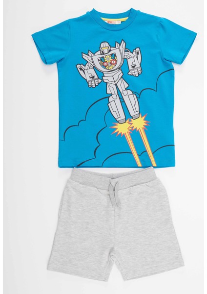 Robot Erkek Çocuk T-shirt Şort Takım