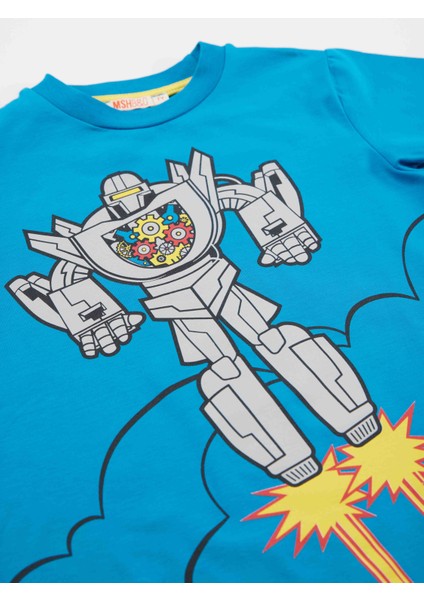 Robot Erkek Çocuk T-shirt Şort Takım