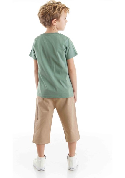 Safari Erkek Çocuk T-shirt Gabardin Şort Takım