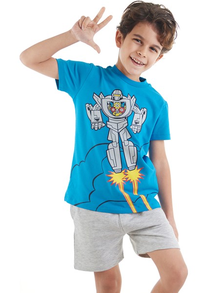 Robot Erkek Çocuk T-shirt Şort Takım