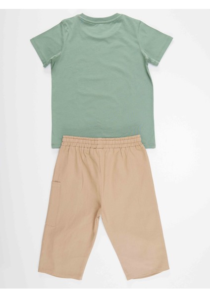 Safari Erkek Çocuk T-shirt Gabardin Şort Takım