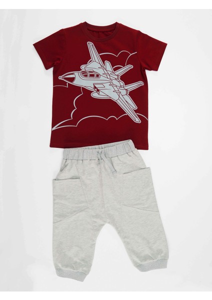 Uçak Erkek Çocuk T-Shirt Baggy Kapri Takım modelleri