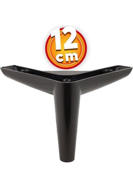 Lüks Mobilya Kanepe Sehpa Tv Ünitesi Koltuk Ayağı 12 cm Siyah Baza Ayak