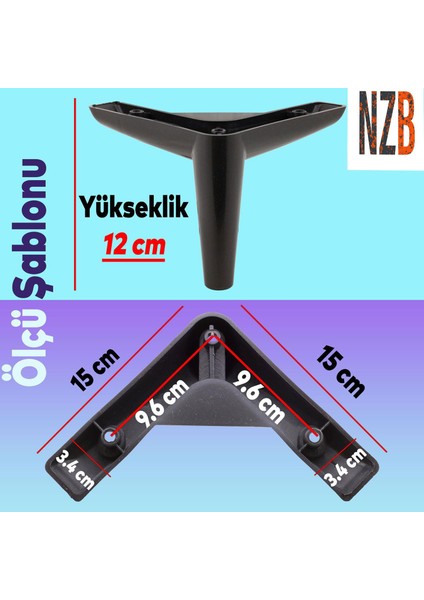 Lüks Mobilya Kanepe Sehpa Tv Ünitesi Koltuk Ayağı 12 cm Siyah Baza Ayak fiyatları