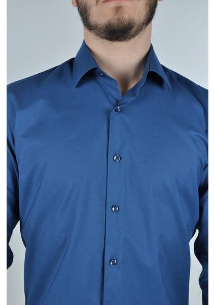 Slim Fit Saten Erkek Gömleği