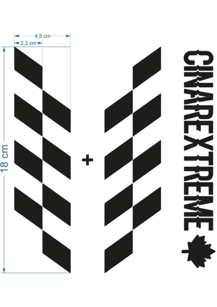 Taş Grisi Damalı Kask Motosiklet Sticker Takımı Çınar Extreme indirimleri