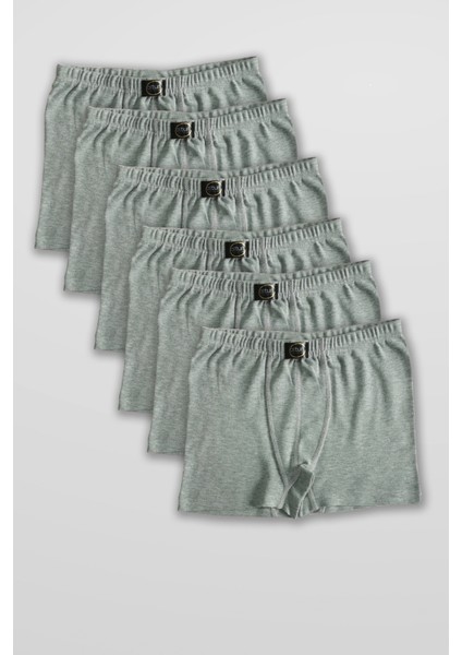 Erkek Çocuk Gri Penye Boxer - 6 Adet