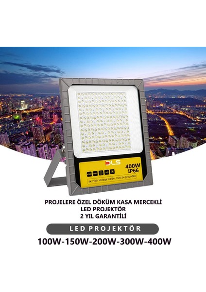 Dls 300W Led Projektör Park Bahçe Çevre Site Bina Tabela Dış Mekan Led Lamba