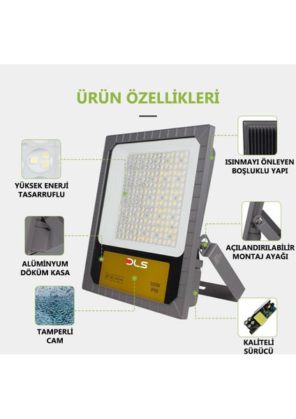 Dls 400W Led Projektör Park Bahçe Çevre Site Bina Tabela Dış Mekan Led Lamba