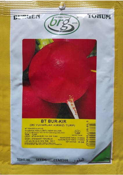 Bt Bur-Kır Iri Kırmızı Turp Tohumu 10 gr