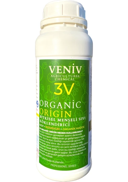 3V Organic Origin-Bitkisel Menşeli Köklendirici 1l (Azot+Potasyum+Organik Madde)