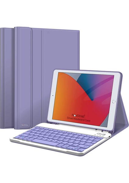 Apple iPad 9. Nesil 10.2 Inç Uyumlu Bluetooth Klavyeli Kılıf Standlı Kapaklı A2602-2604-A2603-A2605