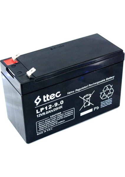 12V 9AH Akü 12 Volt 9 Amper Bakımsız Kuru Akü Ups Aküsü Kesintisiz Güç Kaynağı Aküsü