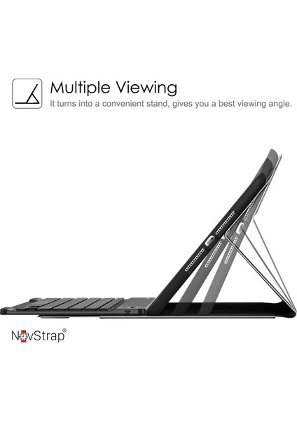 Novstrap Apple Ipad 10. Nesil 10.9 2022 Uyumlu Bluetooth Klavyeli Tablet Kılıfı Stand Kalem Bölmeli