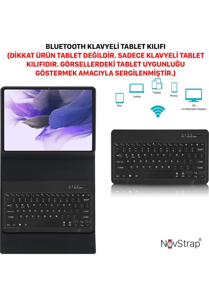Samsung Galaxy Tab S7 Fe / S7 Plus / S8 Plus 12.4" X800 T730 T970 Bluetooth Klavyeli Kılıf