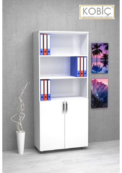 Dosya Dolabı Yarım Kapak 80X35X185 cm (BEYAZ)