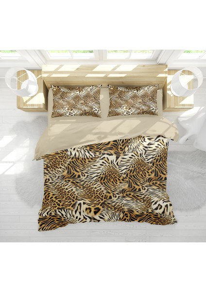 Erays Home Leopard Desenli 3D Çift Kişilik Nevresim Takımı