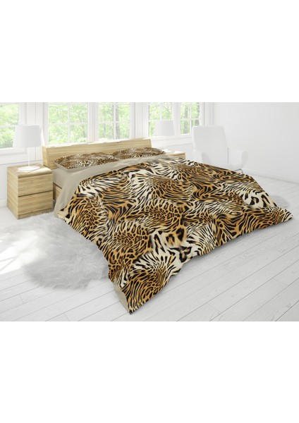 Erays Home Leopard Desenli 3D Çift Kişilik Nevresim Takımı