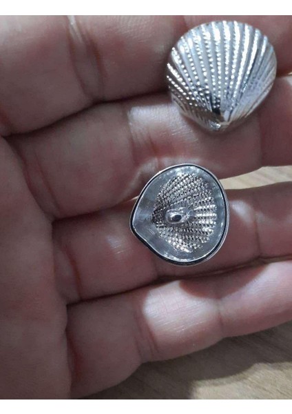 Deniz Kabuğu Özel Tasarım Metal Düğme 23 mm 1 Paket 5 Adet