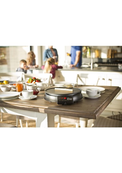 Krep Tavası, Krep Tavası, Krep, Yapışmaz Izgara, Ayarlanabilir Sıcaklık, 1000 W, Spatula ve Krep Aksesuarı Dahil, Paslanmaz Çelik, 20920-56