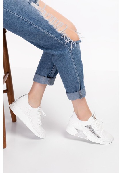 Kadın Spor Comfort Taş Detay Ayakkabı