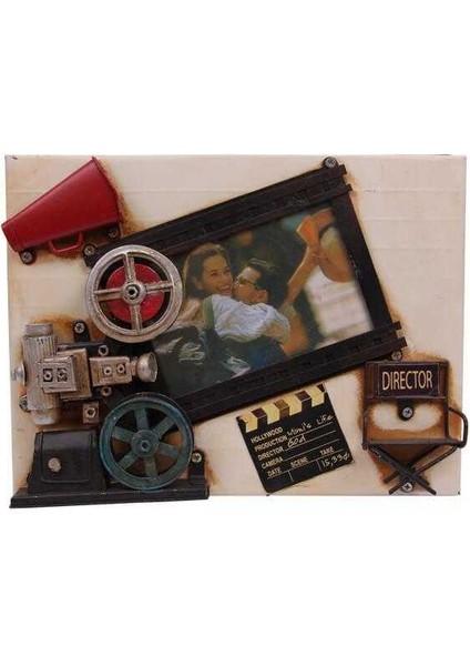 Dekoratif Metal Çerçeve Sinema Temalı Vintage Hediyelik