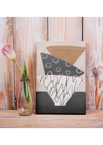 Cips Soyut Üçgen Şekiller Dekoratif Dikey Kanvas Tablo fırsatları