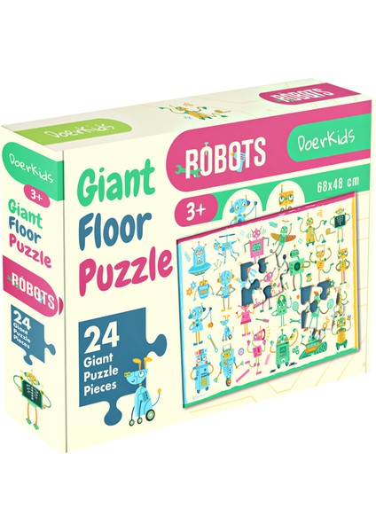 Baby Puzzle Dev Robotlar Puzzle | Jumbo Yer Puzzle | Robots 24 Parça