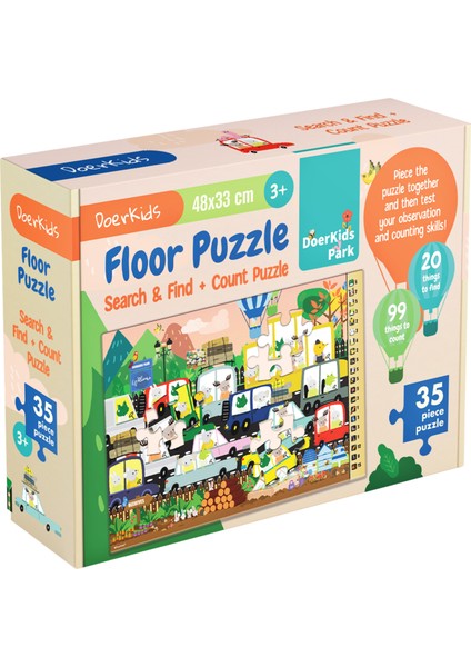 Baby Puzzle Doerkids Park Ara-Bul Yer Puzzle | Eğitici Puzzle 35 Parça