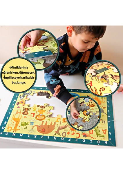 Baby Puzzle Hayvanlar Ingilizce Alfabe Ara Bul Yer Puzzle | Eğitici Puzzle 35 Parça indirimleri