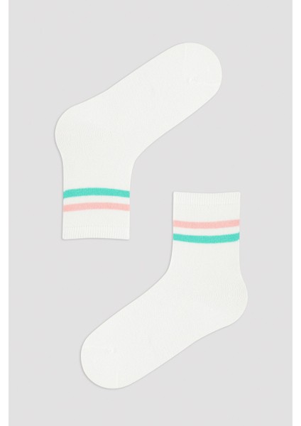 Kız Çocuk Çiçekli Kareli 3Lü Soket Çorap modelleri